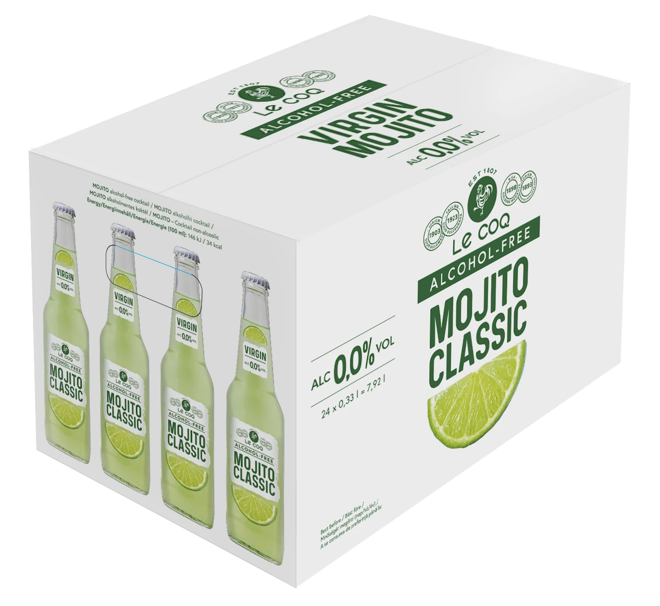 A.Le Coq bezalkoholni koktel Mojito 0.0% 0,33l