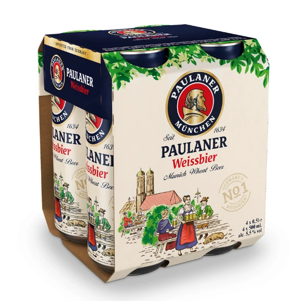 Pivo Paulaner Weissbier Pšenično 4-pack limenka
